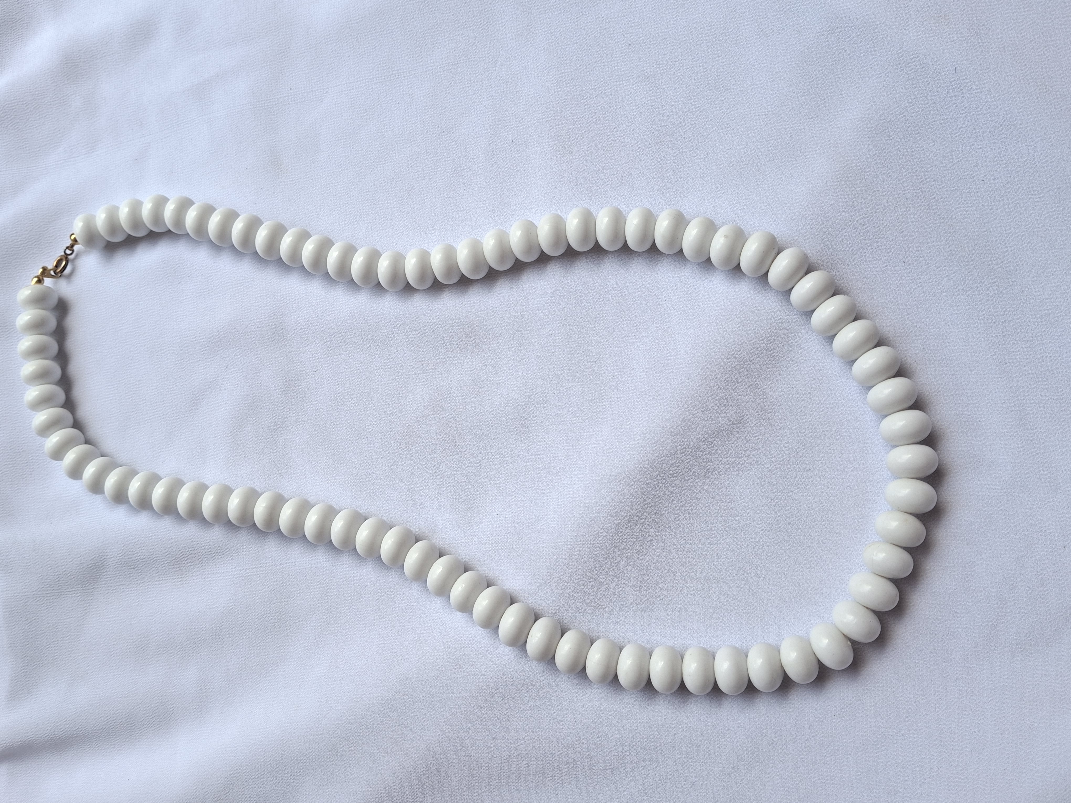 Image 3 for Vintage White Beaded Necklace - Elegant & Classic Jewelry