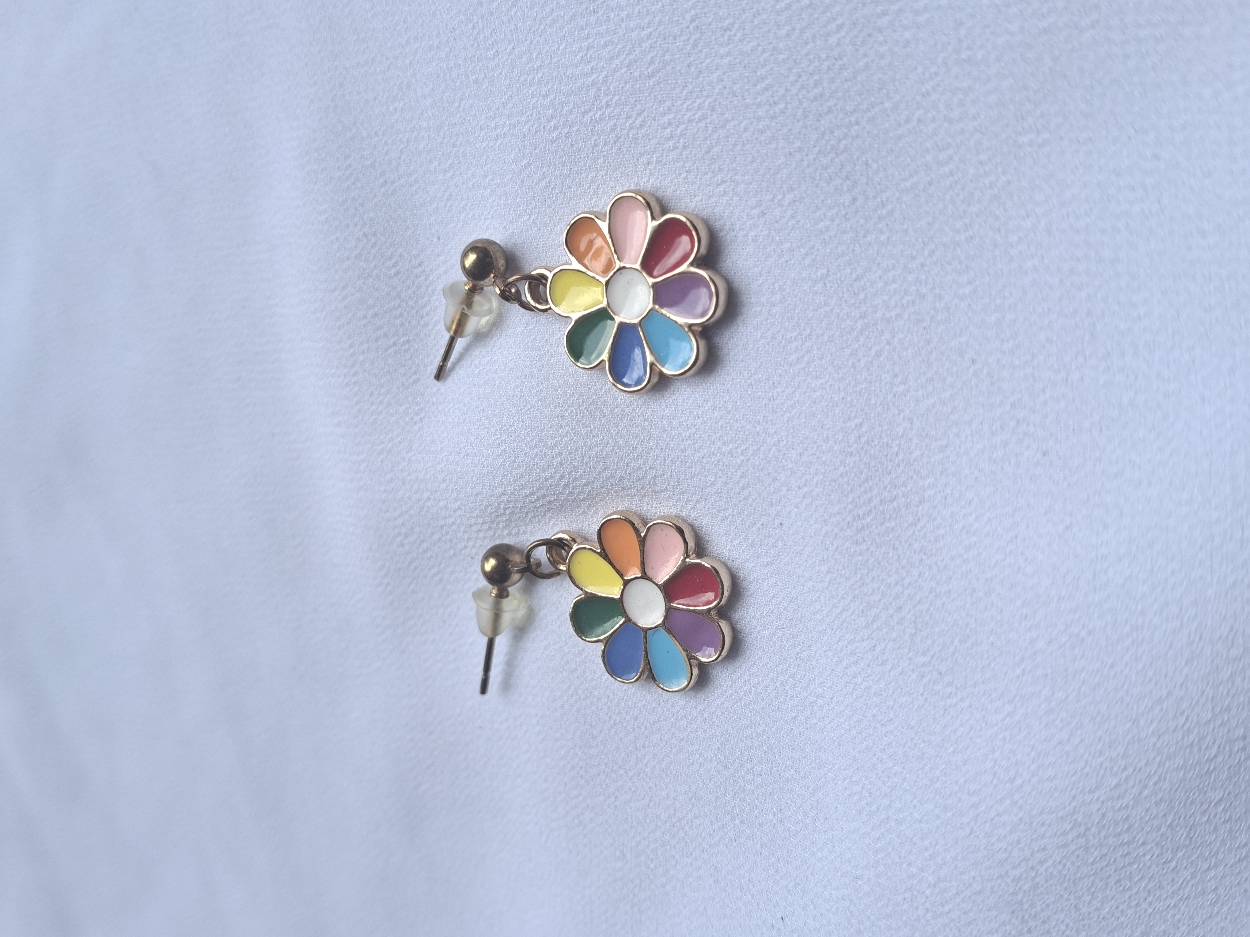 Image 3 for Cute Rainbow Flower Dangle Earrings