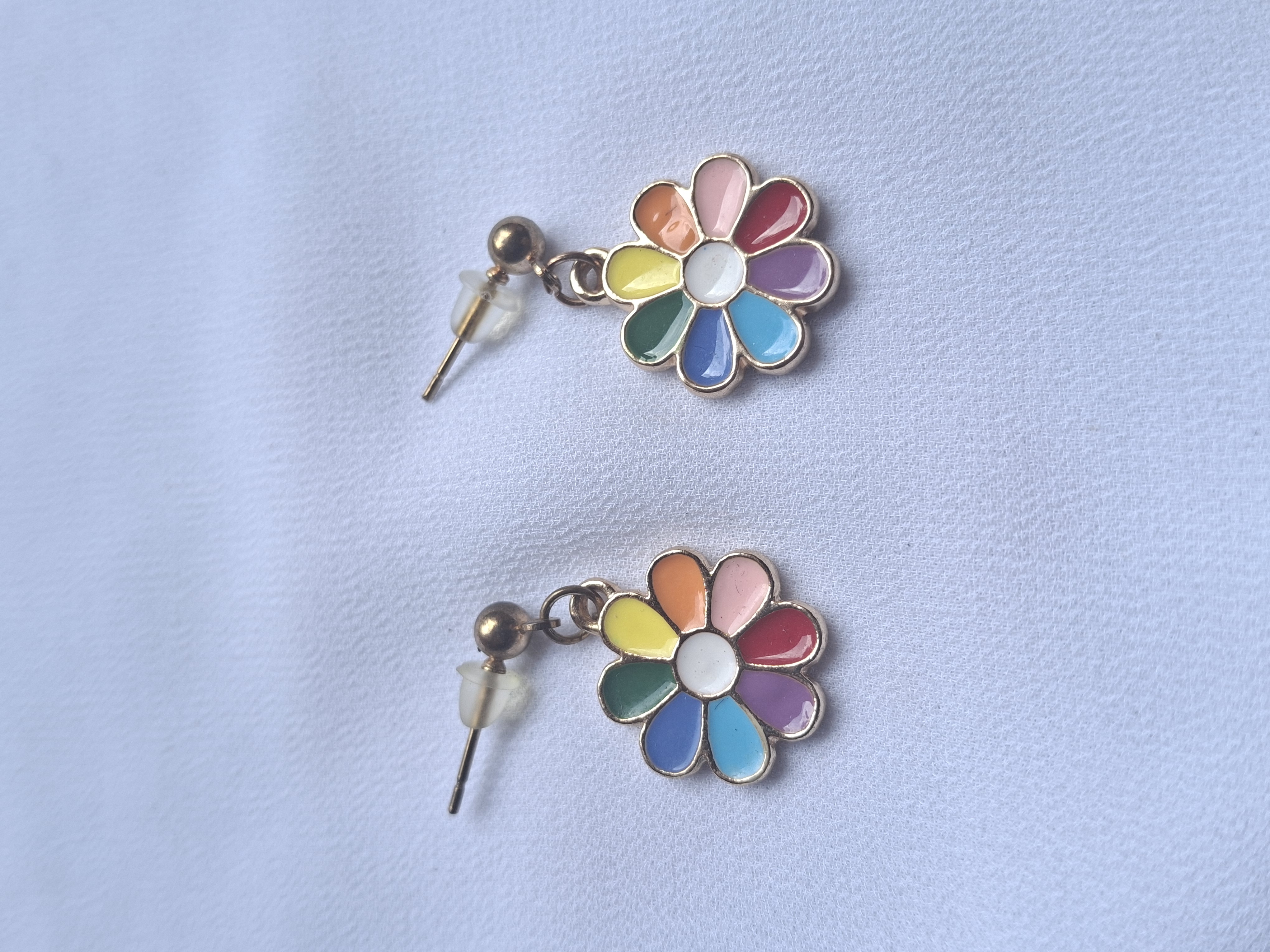 Image 2 for Cute Rainbow Flower Dangle Earrings