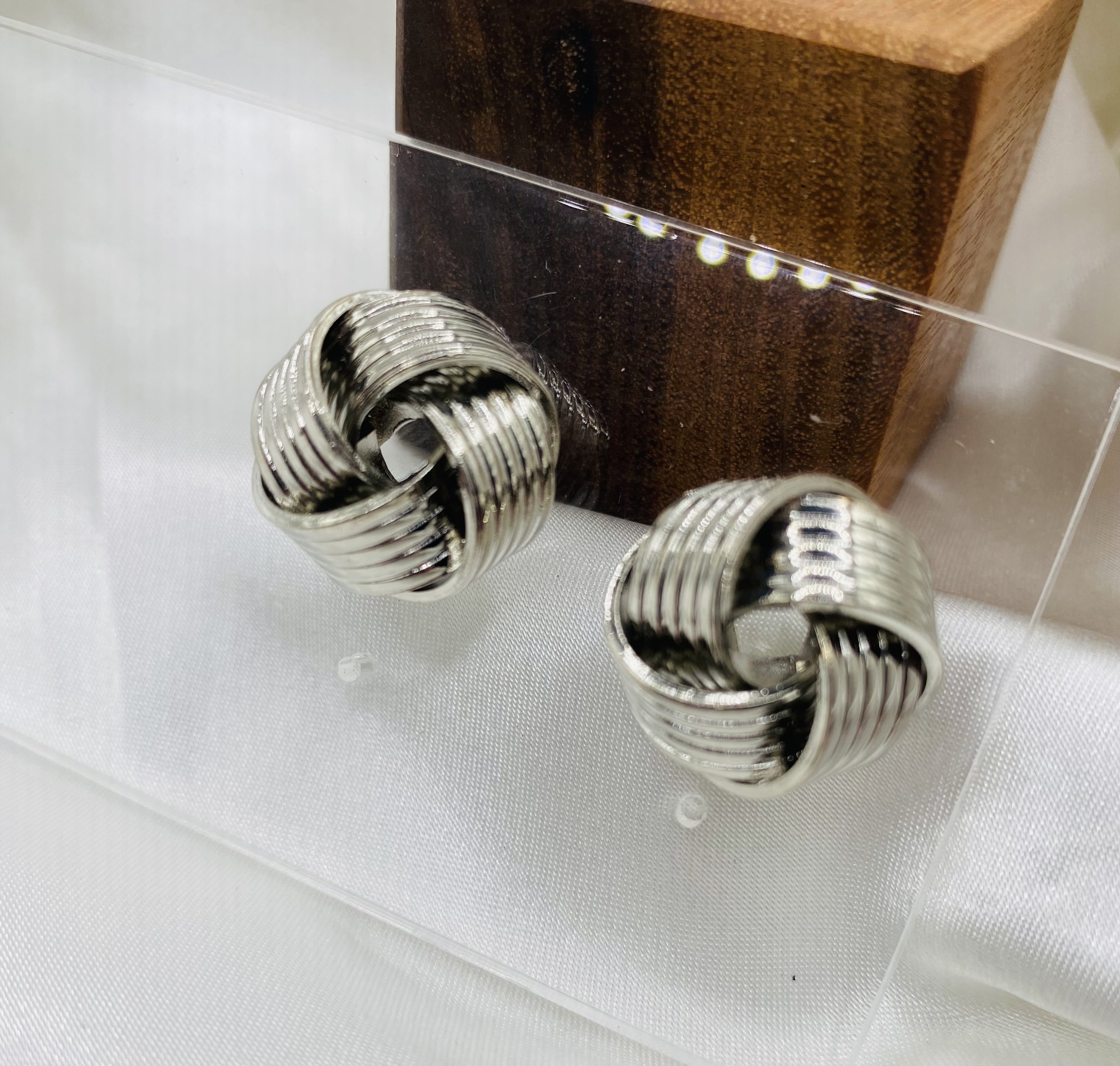 Image 4 for Silver Knot Design Earrings - NWT