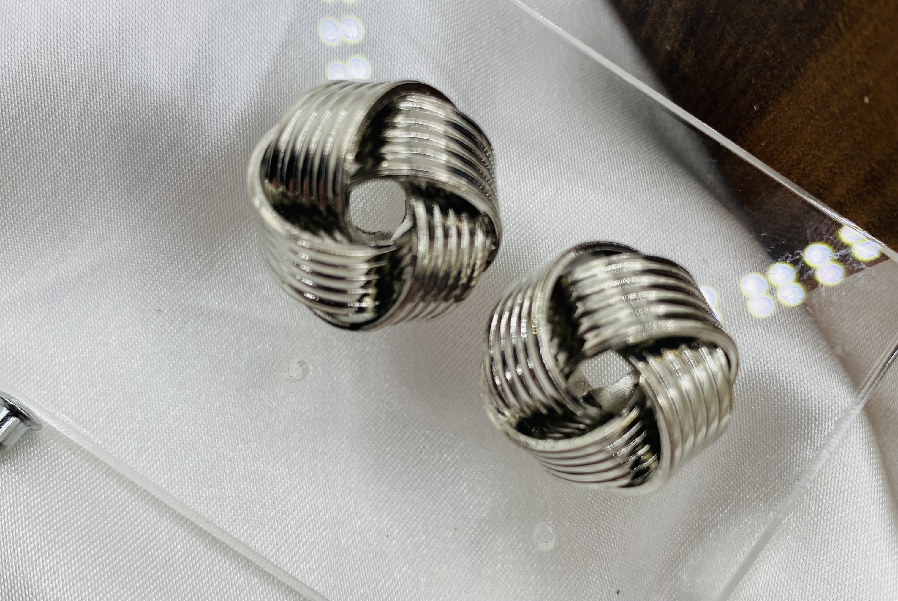 Silver Knot Design Earrings - NWT