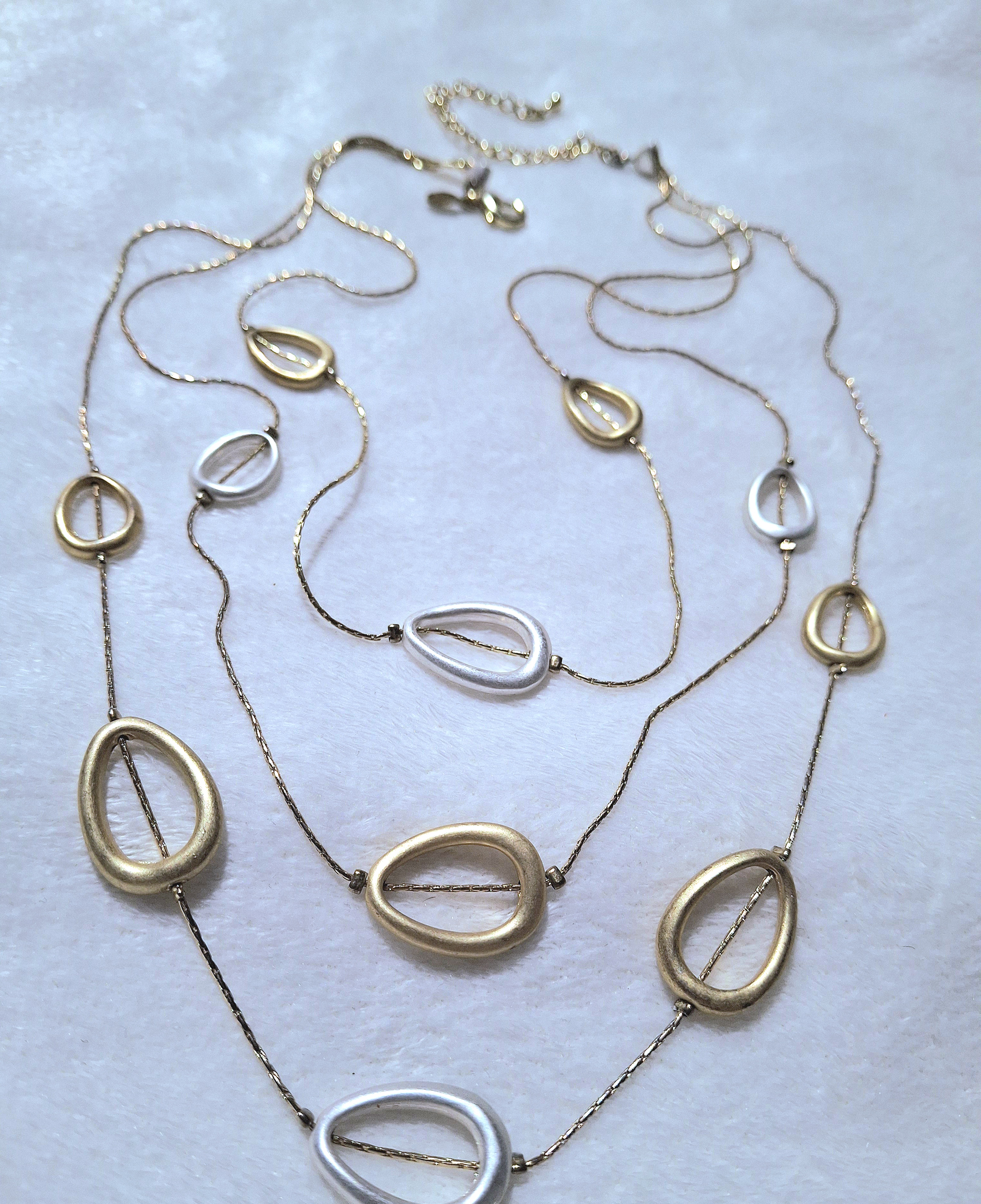 Image 3 for Vintage Gold & Silver Tone Multi-Strand Necklace