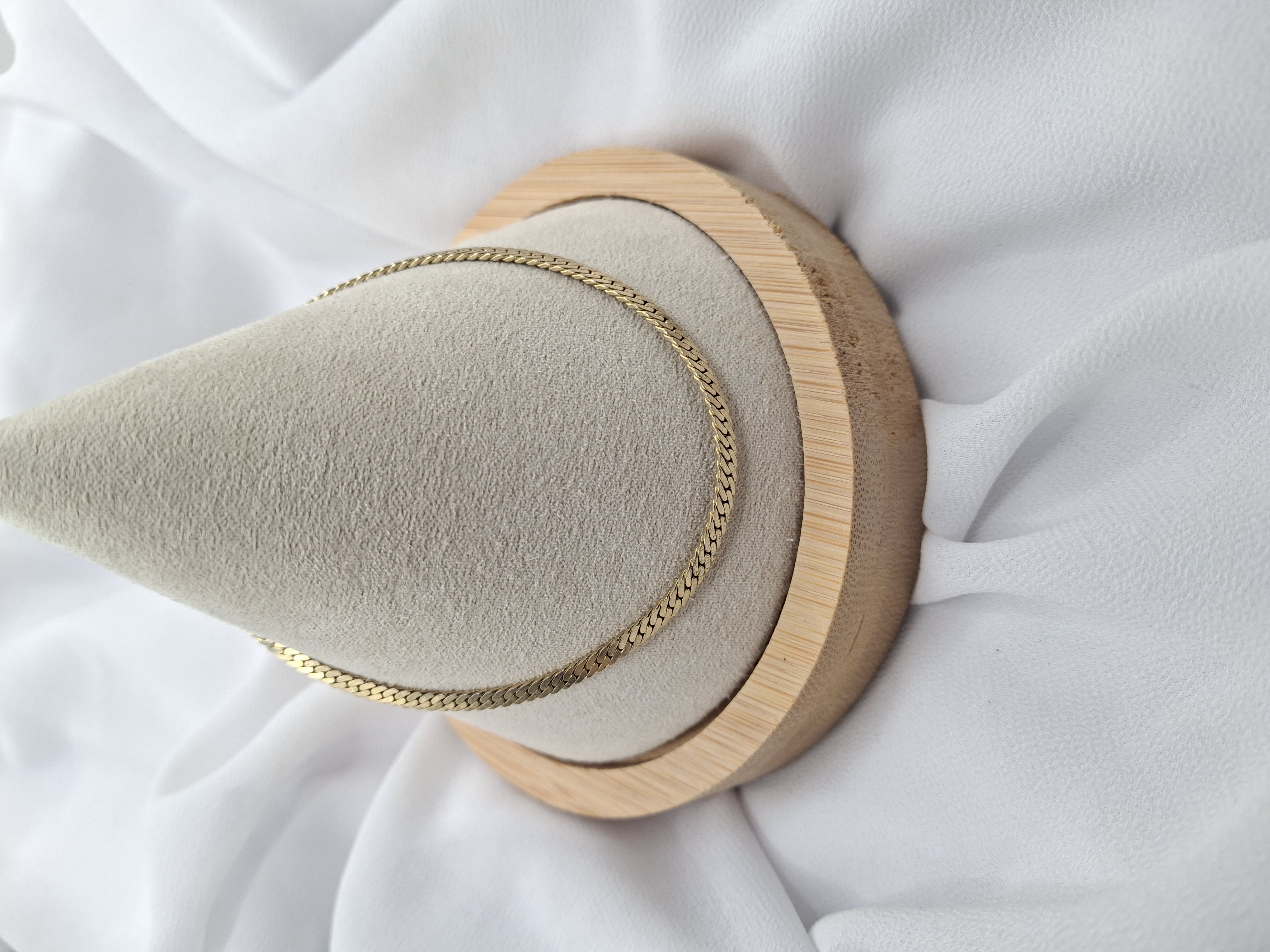 Gold Toned Herringbone Chain Bracelet or Anklet