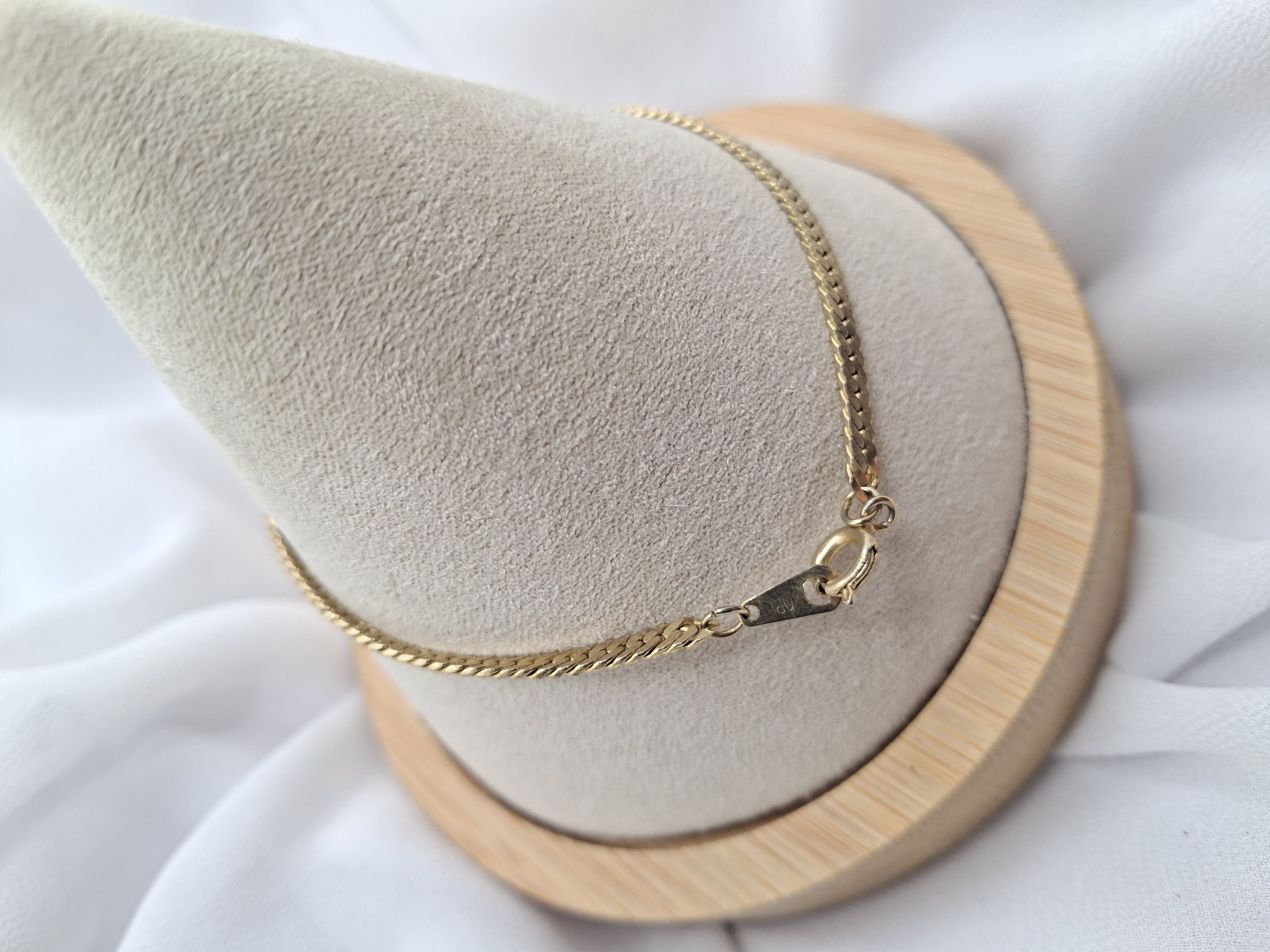 Image 3 for Gold Toned Herringbone Chain Bracelet or Anklet