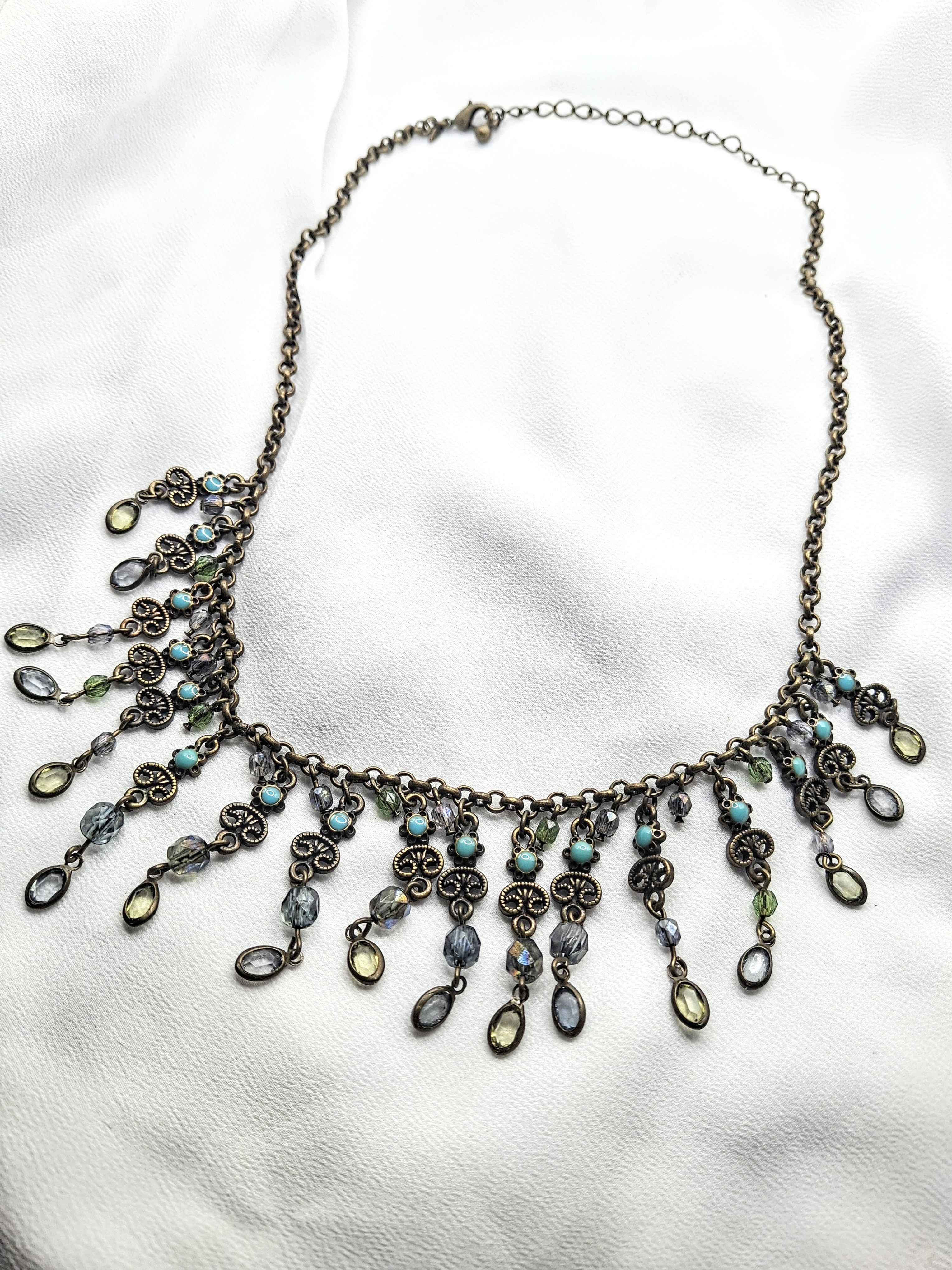 Image 2 for Vintage Avon Boho Multicolored Beaded StatementNecklace