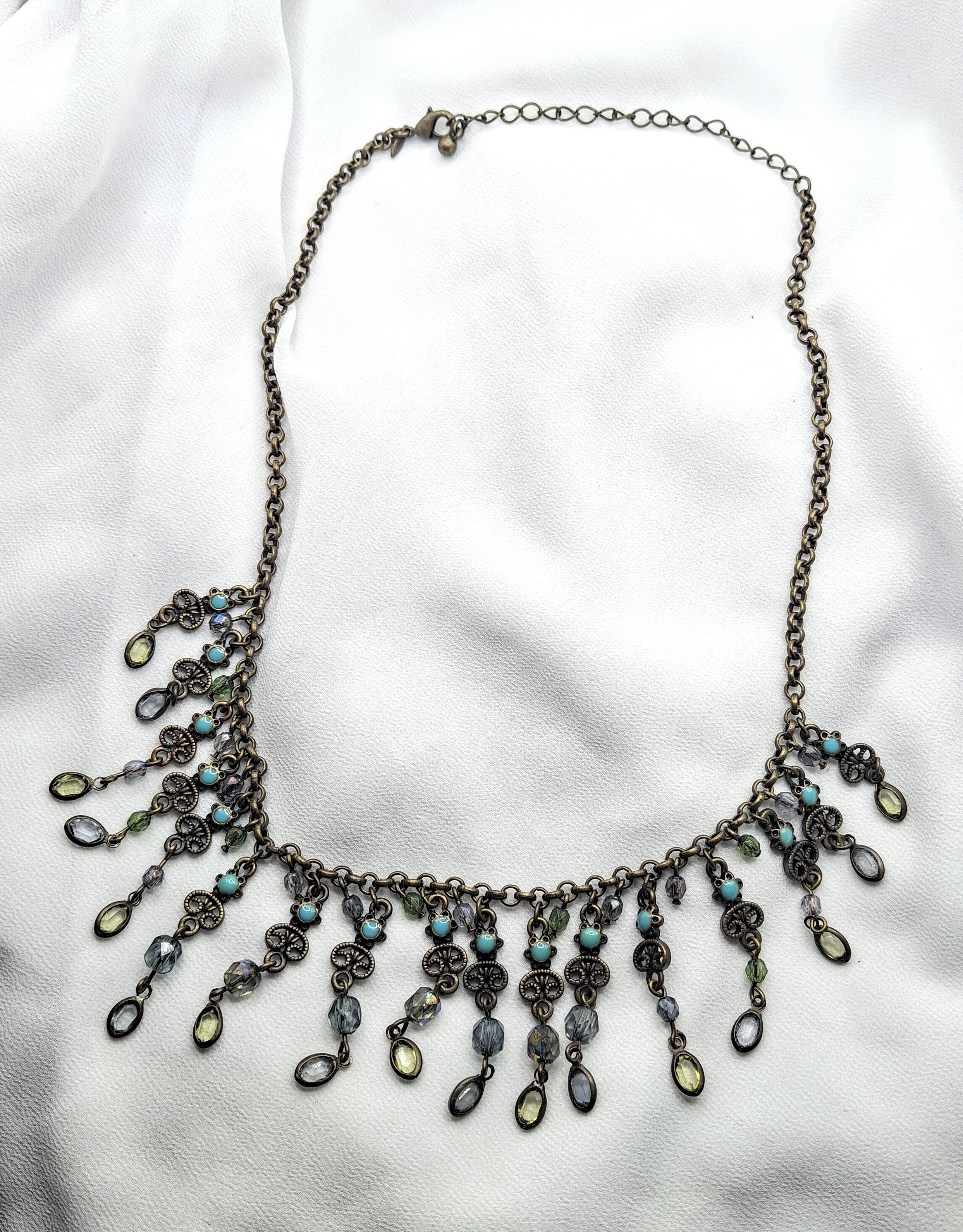 Image 3 for Vintage Avon Boho Multicolored Beaded StatementNecklace