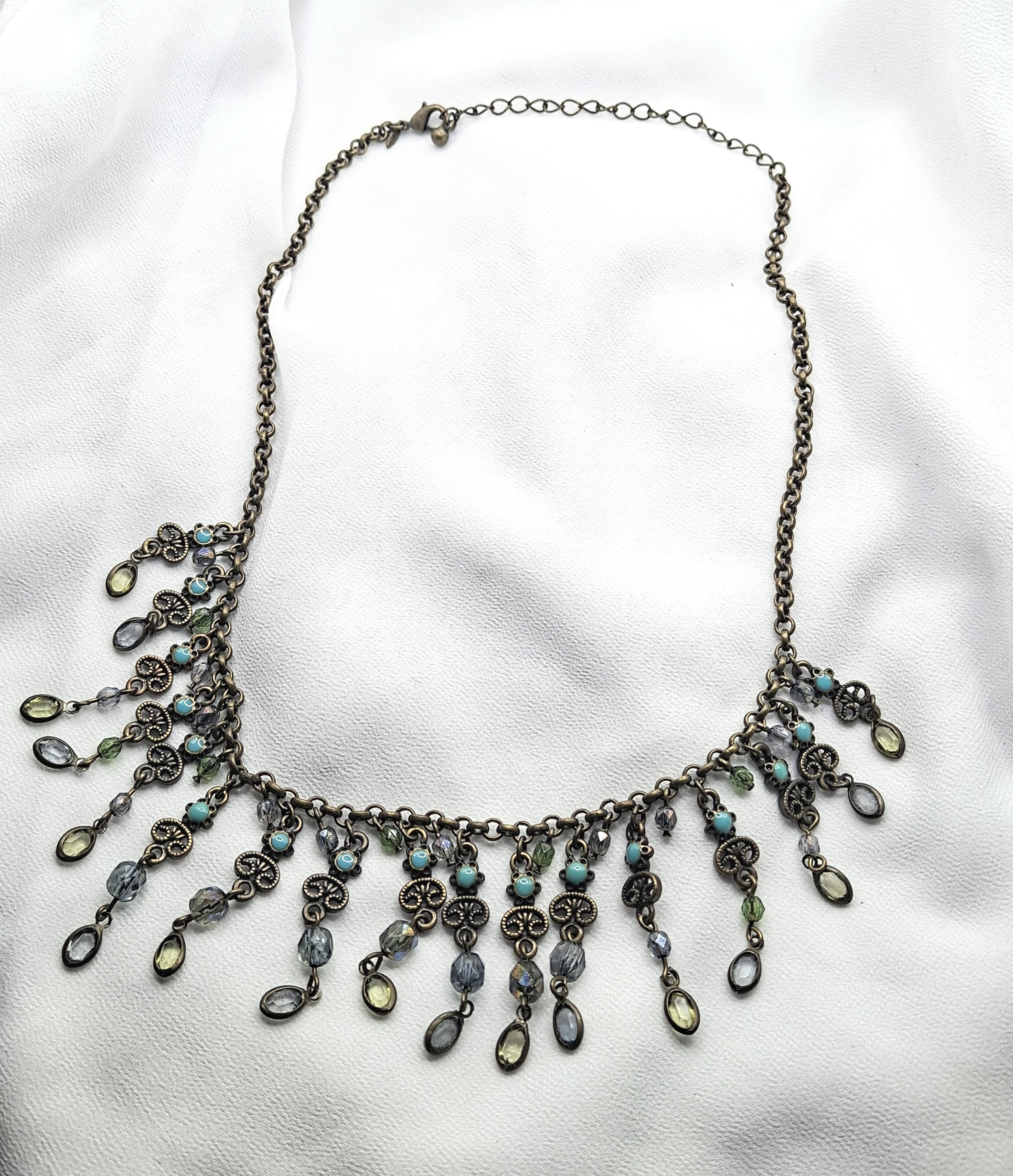 Image 4 for Vintage Avon Boho Multicolored Beaded StatementNecklace