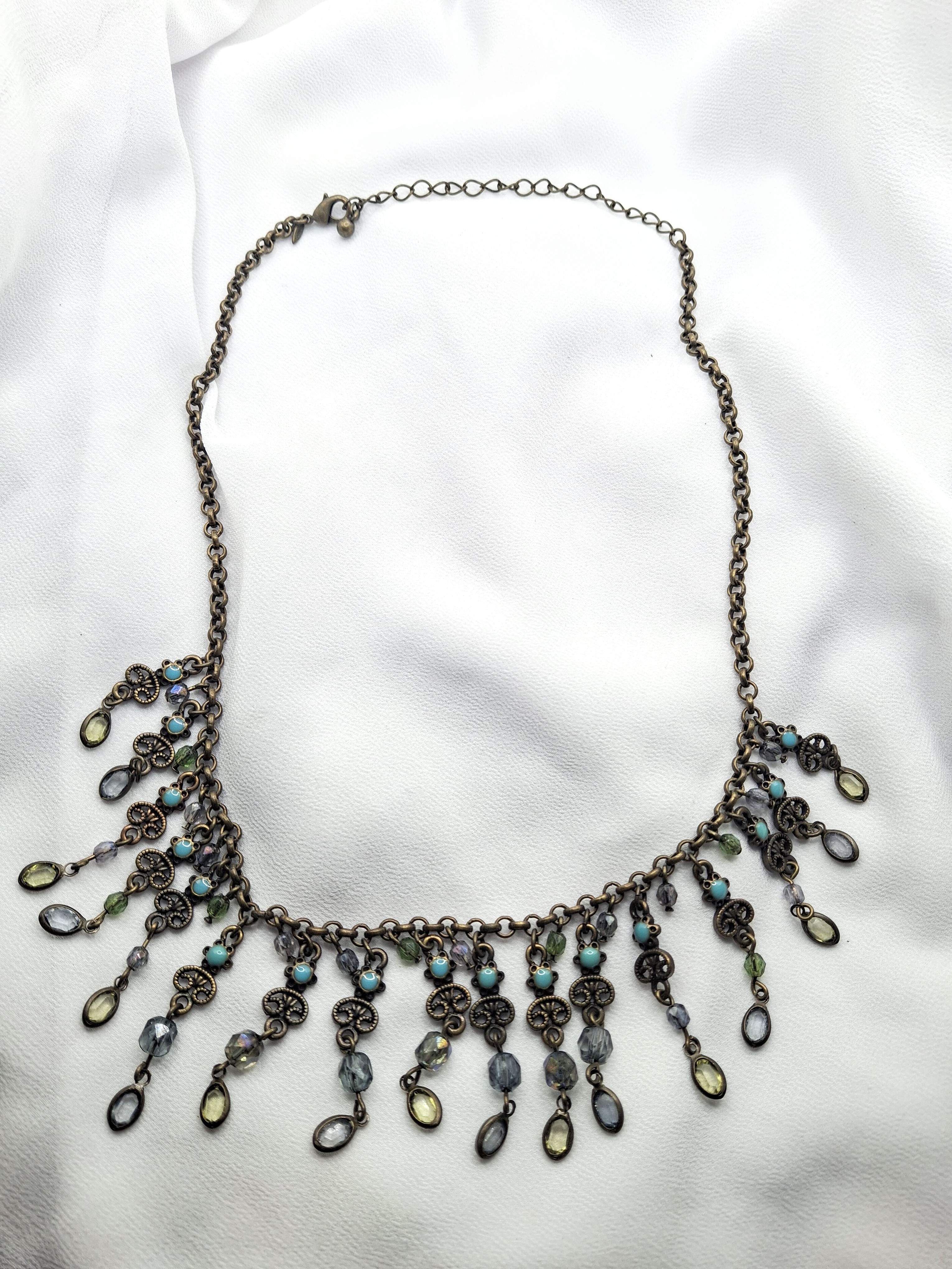 Image 6 for Vintage Avon Boho Multicolored Beaded StatementNecklace