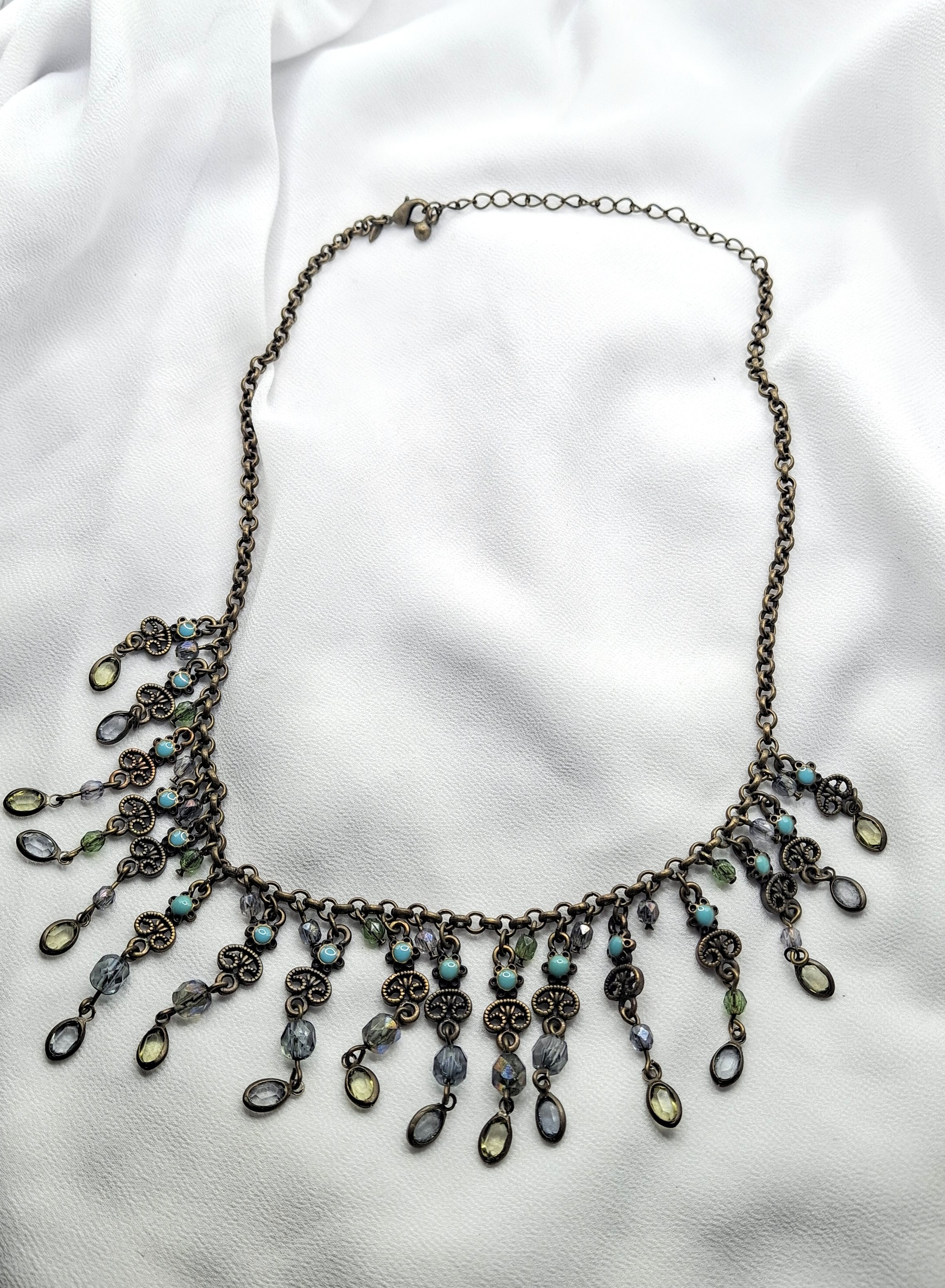 Image 5 for Vintage Avon Boho Multicolored Beaded StatementNecklace