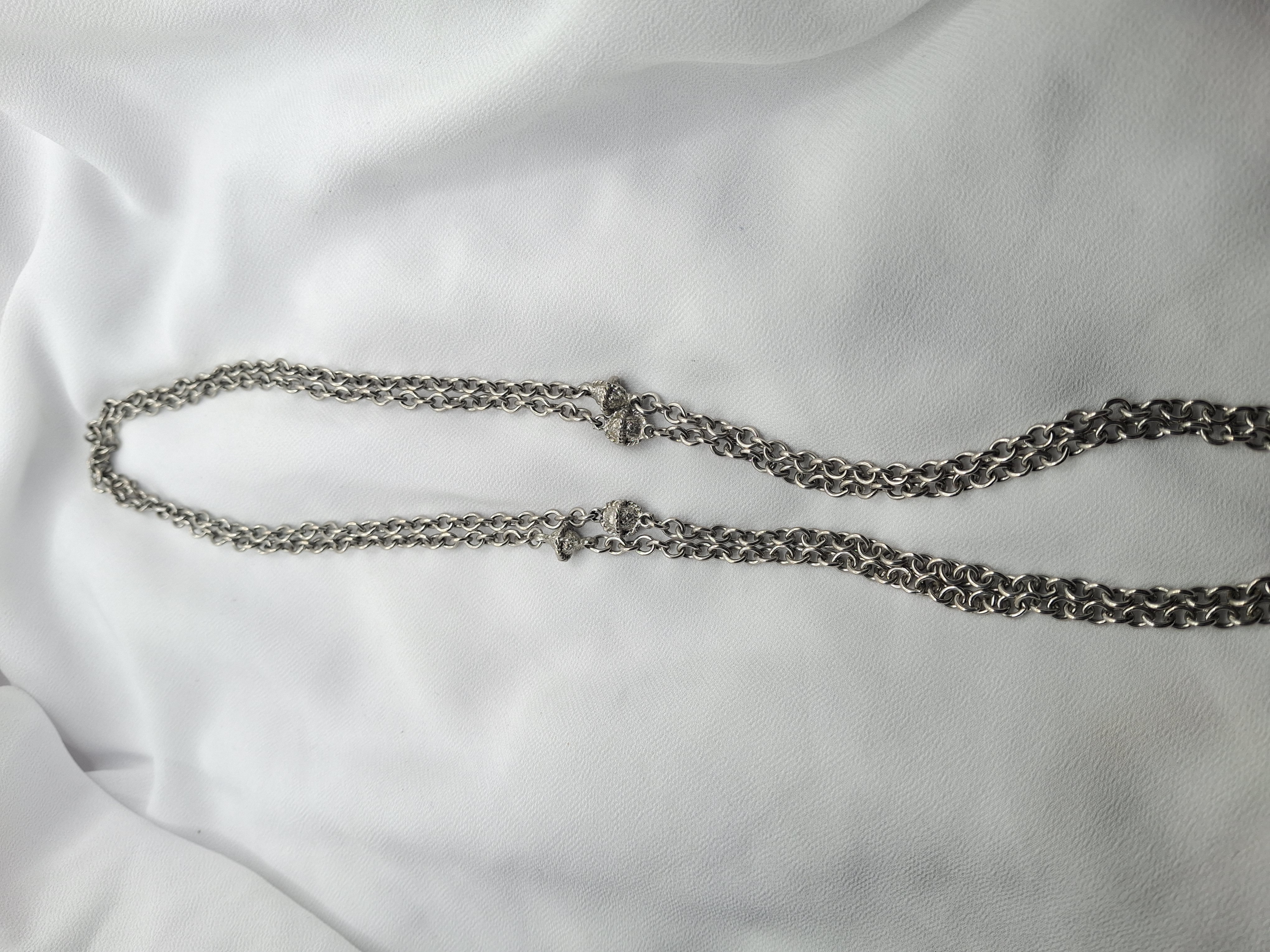 Image 3 for Vintage Long or Double Silver Toned Chain Necklace